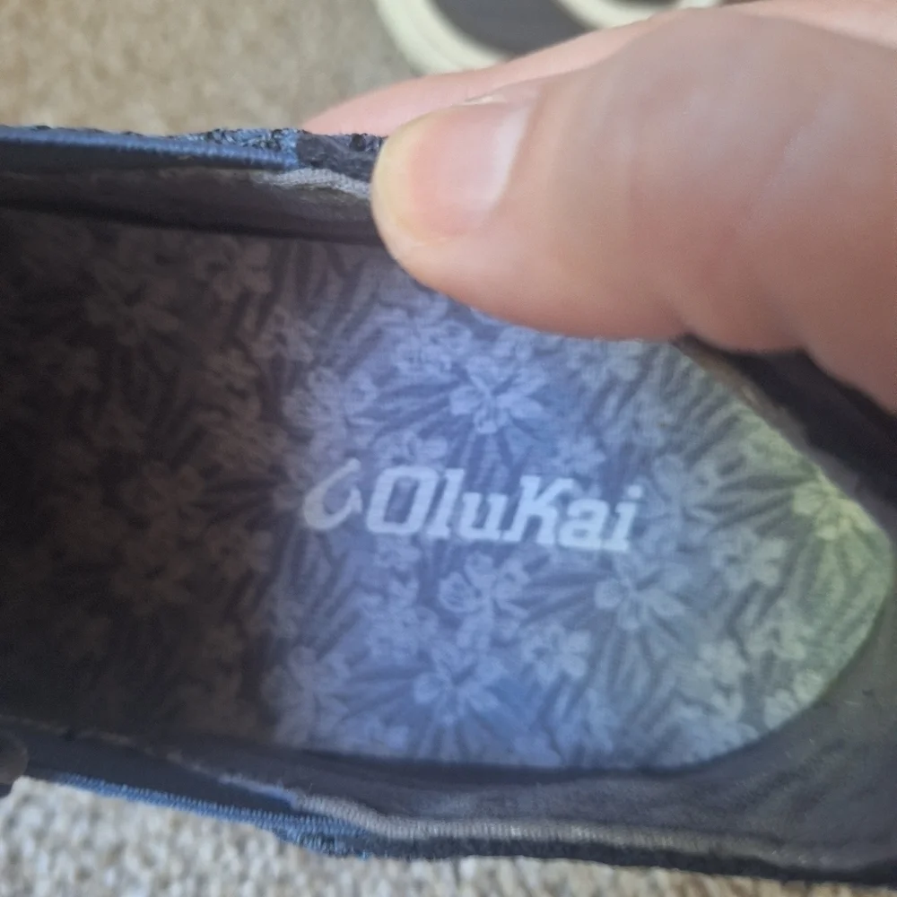 Olukai Alapa Mens Blue Slip On Drop Heel Woven Blue Casual Shoe Size 7
